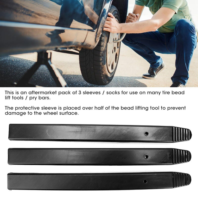 Aramox Tire Pry Bars protector 3Pcs Changer Lever Cover Protector Scratch Guard for Tire Bead Tool Tire Bar Tire Iron Bar Pinch Weld Jack Pad Durable Nylon Polymer Sleeves for Wheel Protection - Image 2